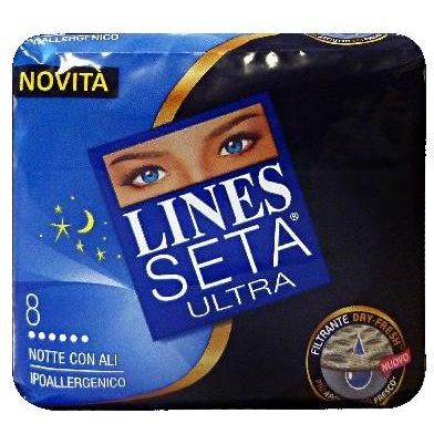 ASSORBENTI LINES SETA ULTRA NOTTE x8